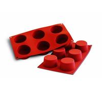 Silikomart, SF102 Silicone Mould for Muffin Confection, Non-Stick, 6 Cavities, Pack of 1 Cake Mould, Ø 68 h 38 mm, Made in Italy