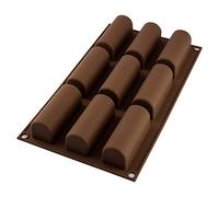 silikomart | SF130 Silicone Mould for MIDI BÛCHE Monoportions, non-stick, 9 Monoportions, Pack of 1 Cake mould, 84 x 32 mm, h 35 mm, Made in Italy