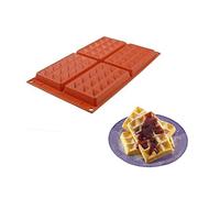 silikomart SF155 WAFFEL CLASSIC - SILICONE MOULD 130X81 H 17 MM, Rouge Brique
