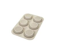 Silikomart | Silicone Snack Mould BURGER BREAD, Non-stick, Pack of 1 Mould for 6 Hamburger Buns, Ø 80 h 20 mm, Made in Italy