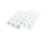 Silikomart White Silicone Truffle Preparation Mold, 40ml - 15 Pieces, Dome with Flat Bottom, Non-stick, Italian Made, Durable for 3000 Uses, Dishwasher Safe