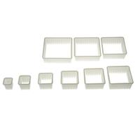 Silikomart Wonder Cakes Collection Square Nesting Fluted Nylon Dough Cutters, Set of 9