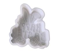 Silikonformen Gießformen Ostern Hase Weiche Silikonform Ostern Für Gipsformen Zum Gießen Silikonform Frühling Für Osterdeko Happy Easter (White, 10x9.8x1.5cm)
