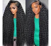 Silinli 24 Inch 250% Density 13x6 Deep Wave Lace Front Wigs Human Hair Curly HD Lace Front Human Hair Wig Pre Plucked 100% Real Human Hair No Synthetic Blend No Tangle No Shedding Triple Lifespan 3X