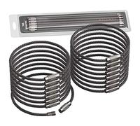 Silipac Large Key Ring Cable Wire Car Keychains Keyrings Loop Heavy Duty Tag Keepers Tough Binding Carabiner Rings Holder Stainless Steel Durable Organize Asphalt