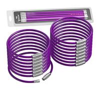 Silipac Metal Cable Key Ring-Heavy Duty Tough Stainless Steel Wire Tags Durable Keychains Twist Lock Carabiner-for Luggage Tag Loops Travelling Key Organizer Arts Projects-16 Pcs Purple(6.3 inch 2mm)