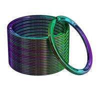 Silipac Rainbow Key Rings 30mm 12 Pack - Colourful Split Key Ring Hoops