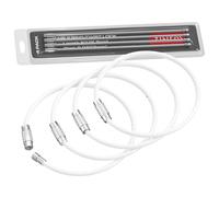 Silipac Stainless Steel Wire Keychain Cable, Big Key Holder 6.3" (16 cm) 2mm - Car Keyring, Luggage Tag, Carabiner - 4 Pack
