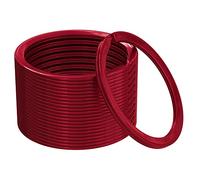 Silipac Strong Key Rings 30mm 12 Pack Red - Colour-Stable Painted Metal Split Rings & Keyring Hoops - for Car Keys, EDC & Crafts