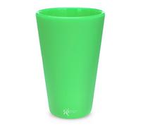 Silipint 16oz Silicone Pint Glass - Unbreakable, BPA-Free, Reusable Silicone Drinking Cup - Dishwasher, Microwave & Freezer Safe - Stemless Glass for Water, Coffee, Smoothies (Glow in the Dark Green)