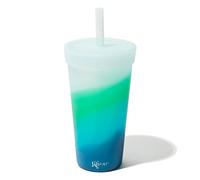 Silipint 22-Ounce Silicone Tumbler Cups with Lids and Straws, Unbreakable, Reusable Tumblers with Airtight Lids and Extra-Thick Straws, Mountain Air, Pack of 1
