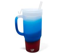 Silipint: Humbler 32oz - Americana - Silicone Handled Tumbler w/Lid & Straw, Unbreakable Cup, Hot/Cold Drinks, Dishwasher-Microwave-Freezer-Oven Safe
