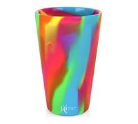 Silipint Silicone Pint Glass. Unbreakable, Reusable, Durable, and Guaranteed for Life. Shatterproof 16 Ounce Silicone Cups (6-Pack, Hippy Hop)