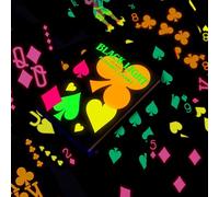 Silipull 1 Pack UV Black Light Playing Cards Neon Fluorescent Glow in The Dark Playing Cards Deck Black Light Games for Casino Night Collectors Party Gift Accessories Birthday Supplies