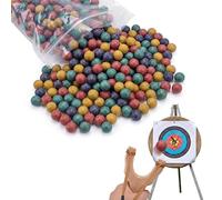 Silipull 1000 Pcs 3/8 Inch Slingshot Ammo Bulk, Multicolor Biodegradable Clay Sling Shot Ammo Balls 9 mm for Shooting and Hunting Target Practice (Black, Dark Red, Yellow, Green)