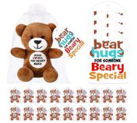 Silipull 12 Pcs Jesus Loves You Beary Much Stuffed Bears Gifts 4" Religious Plush Christian Bible Verse Bears for Religious VBS Party Favor Gift Box Stuffers