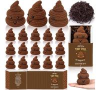 Silipull 12 Set Positive Poo Gift Crochet Cute Dolls with Boxes | Handmade Poop Figurines Motivational Card Boxes Raffia Cheer Coworker Staff Teacher Appreciation Funny Gag Gifts