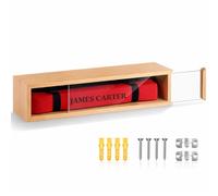 Silipull 15.7 Inches Martial Arts Belt Display Case, Beechwood Taekwondo Belt Display with Acrylic Sliding Panel, Wall Mount Lockable Cabinet Rack Holder Shadow Box for Karate, Taekwondo, Judo