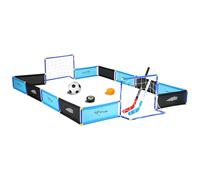 Silipull 2-in-1 Knee Ice Hockey Set Rink Soccer Ball Indoor Mini Goals Set Include 2 Knee Hockey Sticks, 2 Goals, 12 Side Panels and an Inflatable Soccer Ball