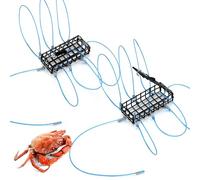 Silipull 2 Pcs 4.1''x1.9''x1'' Crab Snare Trap with 6 Loops for Fishing Pole Crab Snares Trap for Fishing Rods Crabs Gear Snare Traps for Catching Dungeness Rock Blue Crabs