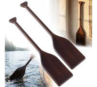 Silipull 2 Pcs 4 ft Wooden Canoe Oar Paddle, 48 Inches Paddle Canoe, Solid Pine Handheld Wooden Oar for Kayak Water Sport Home Decoration Gifts Craft Projects(2.5 ft,Classic Blades,Walnut)