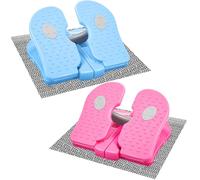Silipull 2 Pcs Mini Foot Pedal Exerciser Foldable Stepper Foot Pedal Leg Exerciser While Sitting Under Desk Stepper Foot Exercise Machine Trainer for Office Home Muscles Varicose Veins (Blue, Pink)