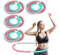Silipull 4 Pack 3lb Weighted Soft Spring Exercise Hoop for Adults, Heavy-Duty Foldable Fitness Hoop for Strength Training, Fat Burning & Cardio, Portable for Home, Gym & Office Workouts