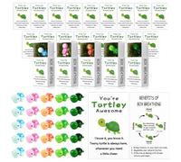 Silipull 50 Sets You're Turtley Awesome Breathing Box Gifts Bulk for Coworkers Employee Appreciation Gifts Mini Resin Turtley Awesome Favor for Team Building Support Party Employees Staff Coworkers