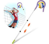 Silipull Adjustable Volleyball Spike Trainer with Question Mark Hook Volleyball Training Equipment Durable Lightweight Hitting Trainer Equipment Volleyball Holder for Serving Jump Spiking(Purple)