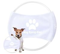 Silipull LED Light Flying Disc for Dogs, Waterproof Rechargeable Light up Flying Disc Flyer Toys, Glowing Flying Disc Dog Toy with 3 Light Modes, Training Throwing Playing for Physical (White)