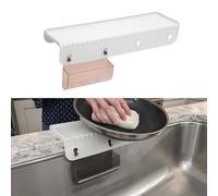 SiliSink Silicone Edge Guard - Fits 3.75” - 4” Wide - Original Sink Edge Protector with Sponge Caddy, 14” White