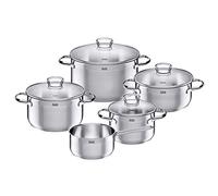 Silit 2109256731 Toskana Glass Lid Pot Set, Silver, 5-Piece