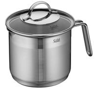 Silit Achat Glass Lid Milk Pot, Silver, 14 cm, 1.7 Litre