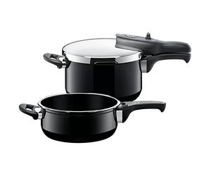 Silit "Sicomatic - T-Plus Duo Pressure Cooker, Black, 3/4.5 Litre