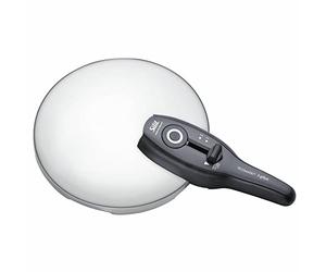 Silit Sicomatic t-plus Replacement Lid for Pressure Cooker 3L, 4.5L, 6.5L, 8.5L, Steam Pot 22 cm, Plastic Handle, 2 Cooking Levels, One-Handed Cooking Step Controller