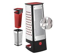 Silit Square Grater with Collection Container 29.5 x 11 x 11 cm 4 Grating Surfaces Stainless Steel Plastic Potato Grater Cucumber Slicer