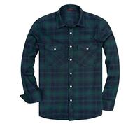 siliteelon Flannel Shirt Men Cotton Country Checked Men's Shirt Dark Green Regular fit Plaid Shirt Casual Lumberjack Shirt for Men Western Work