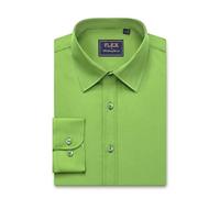 siliteelon Mens Shirts Long Sleeve Cotton Formal Dress Kelly Green Work Regular Fit Wrinkle Free Wedding Business Stretch Men's Shirt 2XL