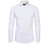 siliteelon Mens Shirts Long Sleeve White Shirts Dress Formal Stretch Wrinkle Free Work Business Casual Wedding Button Down Shirts XL