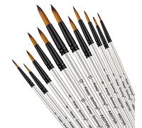 Silithus Paint Brushes 12 Pieces Set, Professional Fine Tip Round Pointed Tip Nylon Hair Artist Acrylic Brush for Acrylic Watercolor Oil Painting(Round)