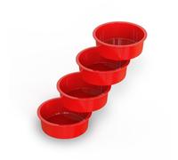 SILIVO 6 inch Rund Cake Tins, 4Pcs 15cm Silicone Cake Moulds for Baking, Nonstick Silicone Baking Trays for Cheesecake, 15cm Round Cake Moulds for Small Layer Cakes