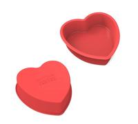 SILIVO Silicone Heart Shaped Cake Tin 15cm, 2Pcs 6 Inch Small Heart Shape Cake Tins, 15cm Silicone Cake Mould for Baking Lovecake