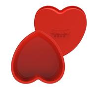 SILIVO Silicone Heart Shaped Cake Tin, Love Heart Cake Tin 9 inch Set of 2, Heart Cake Mould 22.9 cm Diameter, Nonstick Heart Baking Tins, HEART-10IN