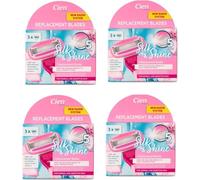 Silk 5 & Shine Razor Replacement Blades - 4 Pack (3 Blades per Pack) - Glide Coat with Aloe Vera, Shea Butter, Jojoba Oil & Vitamin E - For Normal & Sensitive Skin