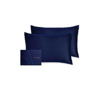 Silk Addict 100 % Mulberry Silk Pillowcase Navy, Twinpack