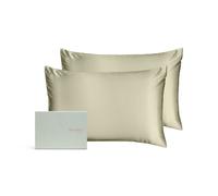 Silk Addict 100% Mulberry Silk Pillowcase Twinpack - Caramel in Olive | Size: Standard Pillow Case Silk Addict Olive Standard Pillow Case