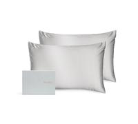 Silk Addict 100% Mulberry Silk Pillowcase Twinpack - Caramel in Silver | Size: Standard Pillow Case Silk Addict Silver Standard Pillow Case