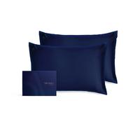 Silk Addict 100% Mulberry Silk Pillowcase Twinpack - Caramel Silk Addict Navy Standard Pillow Case
