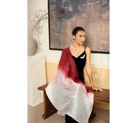 Silk and Bears Women's Crimson to White Ombre Silk Scarf - Hand-Dyed Mulberry Silk Shawl Wrap, Statement Gift in Dark Red | Size: 10-12 Silk and Bears Dark Red 10-12