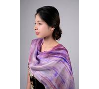 Silk and Bears Women's Lavender, Lilac & Rose Brushstroke Silk Scarf - Hand-Dyed Mulberry Silk Shawl Wrap, Romantic Wedding Guest | Size: 10-12 Silk and Bears Purple 10-12